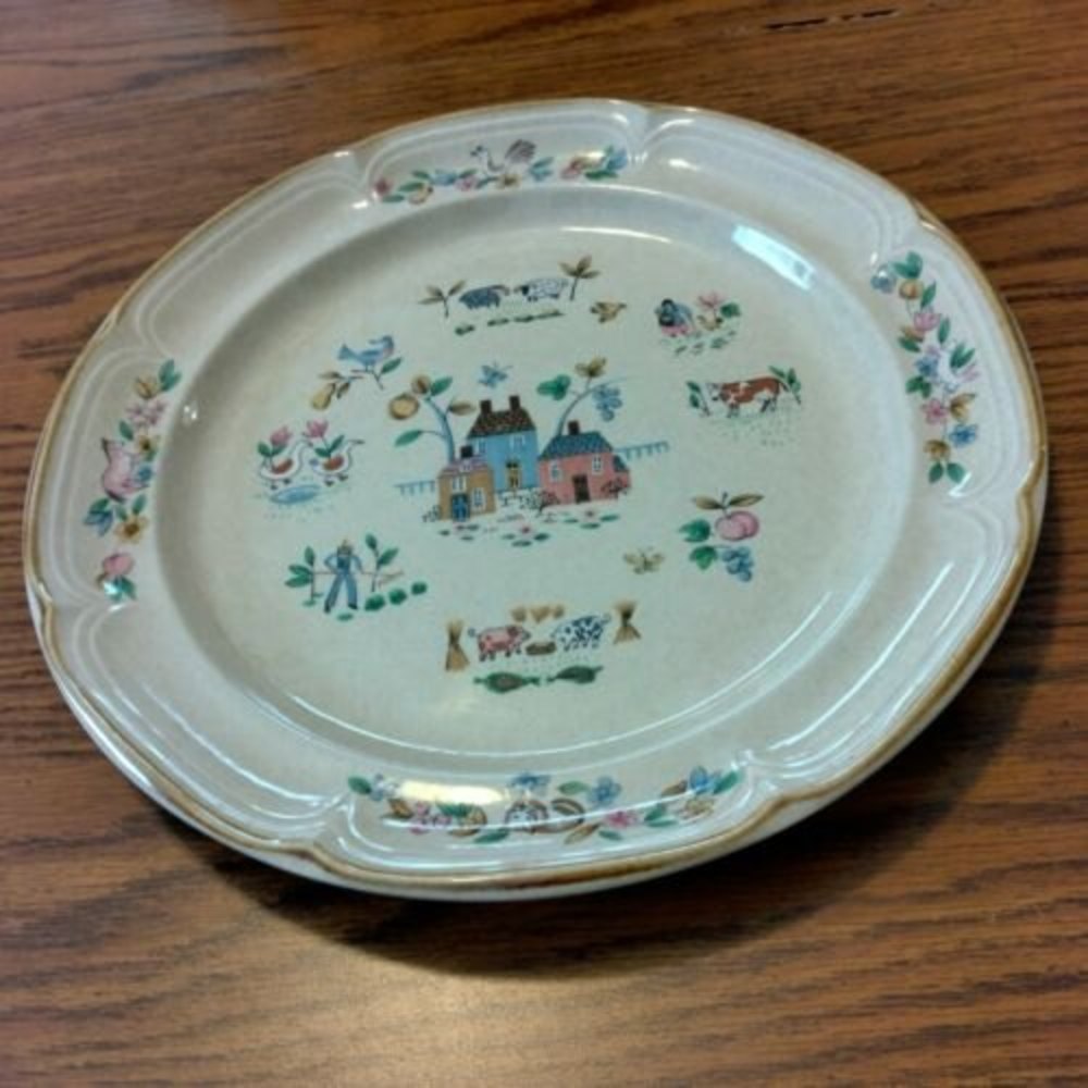 VINTAGE RARE INTERNATIONAL HEARTLAND STONEWARE SY7774 DINNER SERVING PLATTER 12"